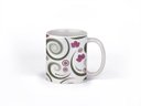 Ver imagem 1 de Caneca ECF Folhas Espirais Branca Porcelana 325ml