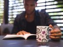 Ver imagem 2 de Caneca ECF Folhas Espirais Branca Porcelana 325ml
