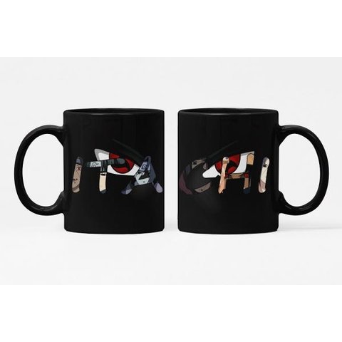 Caneca ECF Itachi - Naruto Preta Porcelana 325ml