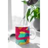 Caneca ECF Polígonos Coloridos Branca Porcelana 325ml - 3
