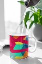 Ver imagem 3 de Caneca ECF Polígonos Coloridos Branca Porcelana 325ml