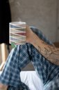 Ver imagem 3 de Caneca ECF Triângulos Branca Porcelana 325ml