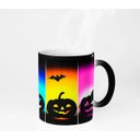 Ver imagem 1 de Caneca Mágica ECF Abóboras Halloween Preta Porcelana 325ml