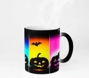 Ver imagem 1 de Caneca Mágica ECF Abóboras Halloween Preta Porcelana 325ml