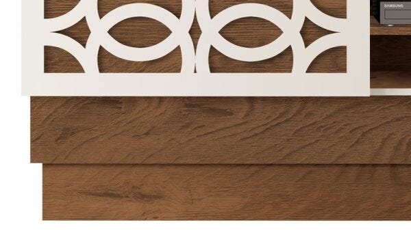 Painel para TV Zurique Naturale com Off White - EDN Móveis - 5