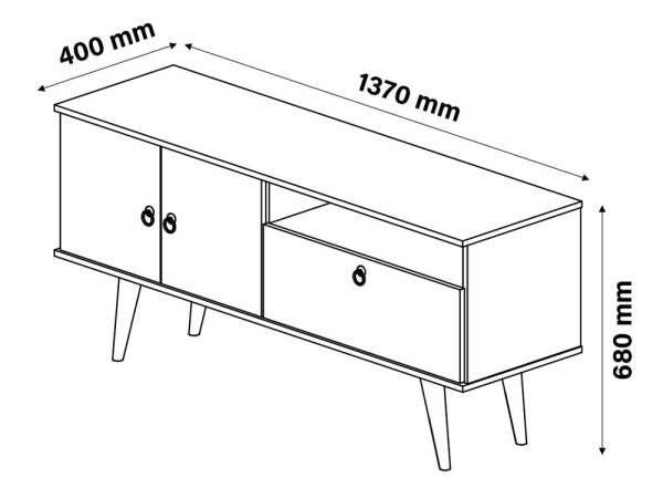 Rack com Painel Topázio Preto - Patrimar Móveis - 4