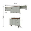 Ver imagem 4 de Cozinha Completa Iluminata 6 Portas 3 Gavetas 100% MDF Mint/Ébano - Genialflex