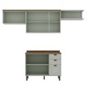 Ver imagem 3 de Cozinha Completa Iluminata 6 Portas 3 Gavetas 100% MDF Mint/Ébano - Genialflex