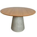 Ver imagem 1 de Mesa de Jantar Cone Redonda 130 Cm Tampo Freijó Base Concreto Tampo Freijó Base Concreto Personal Ar