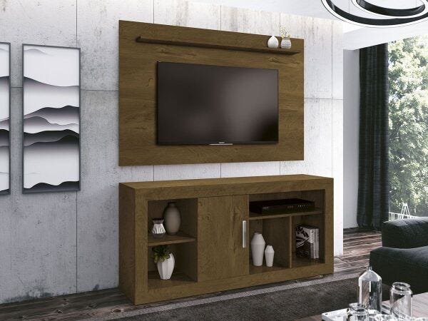 Rack com Painel Denver Nogal Acetinado - 2