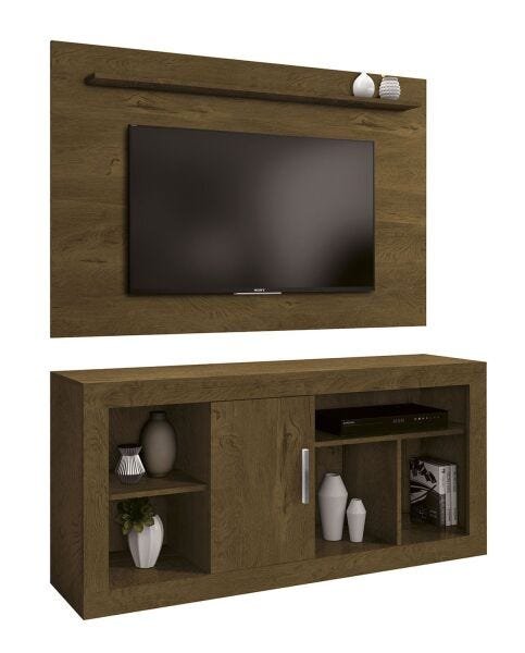 Rack com Painel Denver Nogal Acetinado - 1