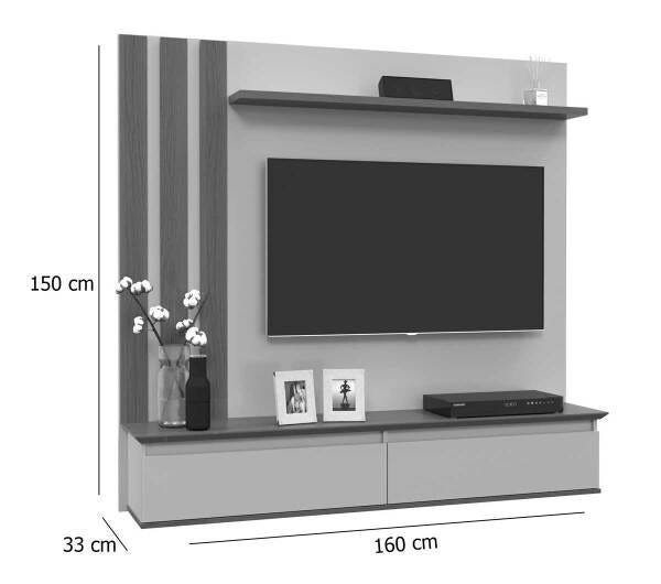 Painel para Tv Trend Canelato com Off White - Patrimar Móveis - 6