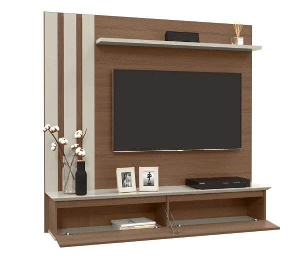 Painel para Tv Trend Canelato com Off White - Patrimar Móveis - 5
