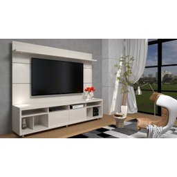 Rack com Painel Arizona 220cm 1T Off White - Móveisaqui - 2