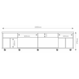Rack com Painel Arizona 220cm 1T Off White - Móveisaqui - 9