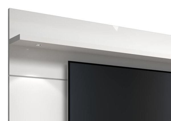 Rack com Painel Arizona 220cm Branco Brilho - Móveisaqui - 6