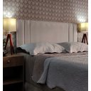 Ver imagem 1 de Cabeceira Cama Casal Siena Double Suede Bege 60 Rbl