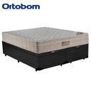 Ver imagem 6 de Cama Box Baú Queen Sintético Bipartido + Colchão Ortobom Airtech Molas Ensacadas 65x158x198 Preto