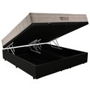 Ver imagem 5 de Cama Box Baú Queen Sintético Bipartido + Colchão Ortobom Airtech Molas Ensacadas 65x158x198 Preto
