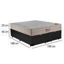 Ver imagem 3 de Cama Box Baú Queen Sintético Bipartido + Colchão Ortobom Airtech Molas Ensacadas 65x158x198 Preto
