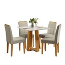 Ver imagem 2 de Conjunto Sala de Jantar Mesa 90cm Tampo Vidro/MDF Rubi com 4 Cadeiras Amanda