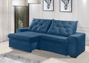 Ver imagem 1 de Sofá Retrátil e Reclinável 1,90m Estilo Estofados - Europa com Softgel D33 Velupluma "azul"