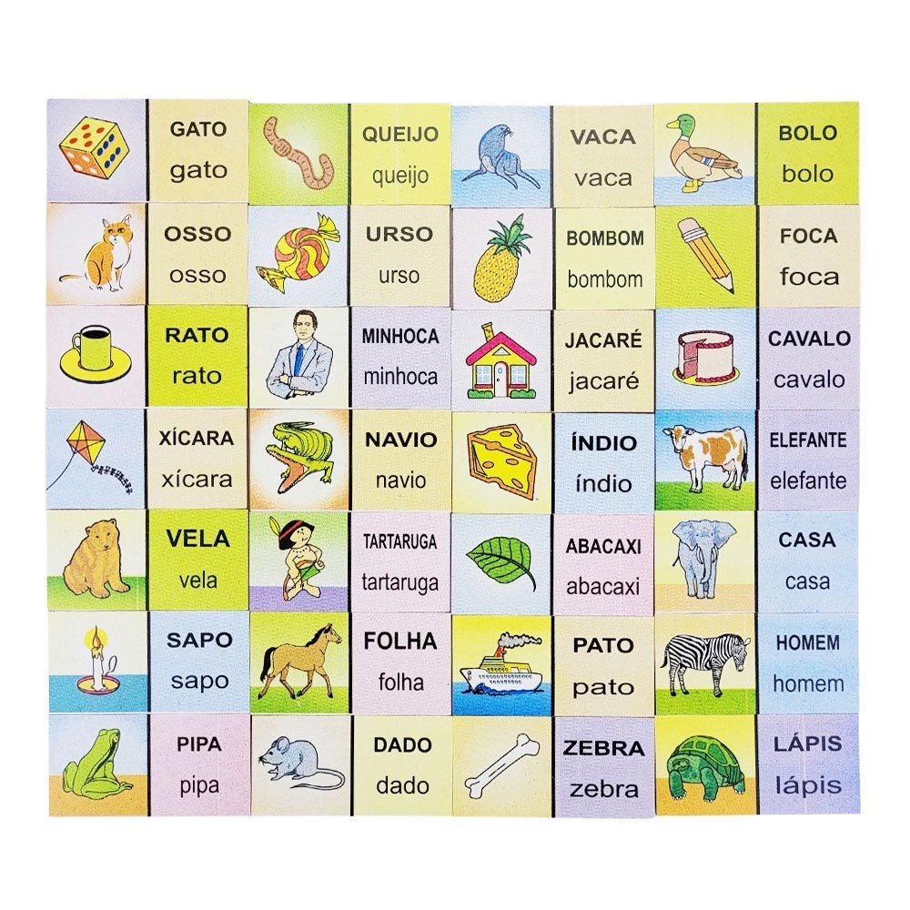 Jogo Da Memória Infantil Para Alfabetização Figuras Palavras - Bambinno -  Brinquedos Educativos e Materiais Pedagógicos