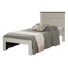 Cama de Solteiro Dallas II Off White com Madeira - Tebarrot Móveis - 1