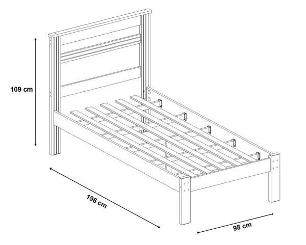 Cama de Solteiro Dallas II Off White com Madeira - Tebarrot Móveis - 6
