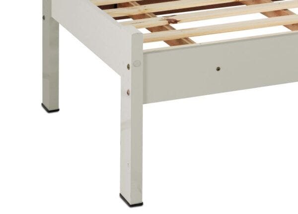 Cama de Solteiro Dallas II Off White com Madeira - Tebarrot Móveis - 5