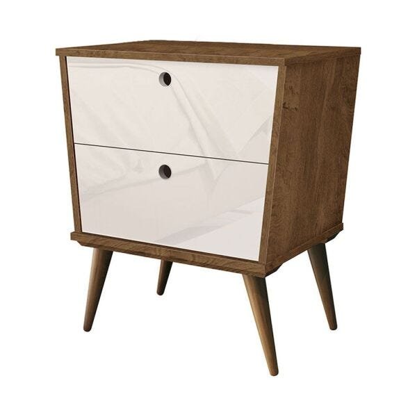 Mesa de Cabeceira Dream Naturale com Off White - Edn Móveis - 1