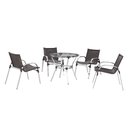Ver imagem 1 de Conjunto Mesa com 4 Cadeiras Fibra Sintética Alumínio Área Externa Jardim Varanda