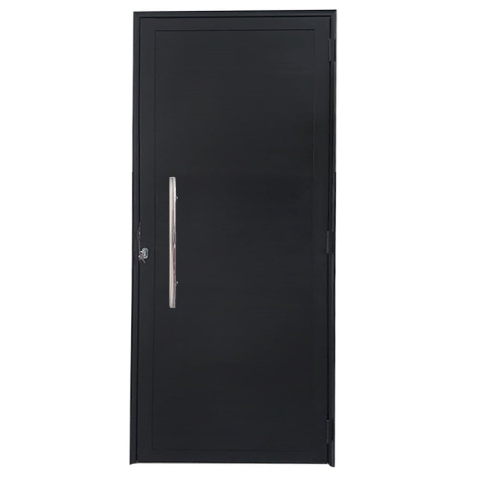 Porta Lambril de Alumínio Preto com Puxador Linha 25:Esquerda/ 210
