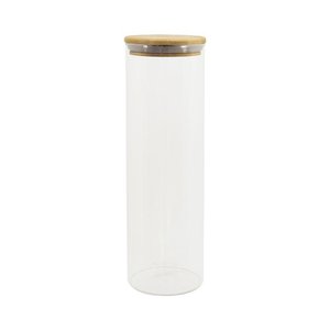 Pote de Vidro com Tampa de Bambu Oikos 2l Hermético Redondo