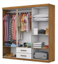 Ver imagem 3 de Guarda Roupa Solteiro 6 Portas 2 Gavetas 153cm Áries Cinamomo/Off White - Carioca Móveis