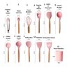 Jogo de Cozinha 12 Peças Silicone Madeira Concha Espatula Colher Escumadeira Talheres Conjunto Utens - 5