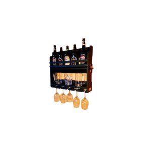 Barzinho Adega Parede cervejas Madeira preto Rústico com abridor