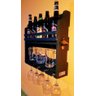 Barzinho Adega Parede cervejas Madeira preto Rústico com abridor - 3