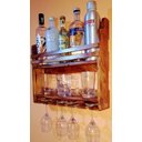 Ver imagem 3 de Barzinho Adega Parede Madeira 5 Garrafas Rústico Suporte 5 taças, Chimera Concept