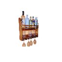 Ver imagem 1 de Barzinho Adega Parede Madeira 5 Garrafas Rústico Suporte 5 taças, Chimera Concept