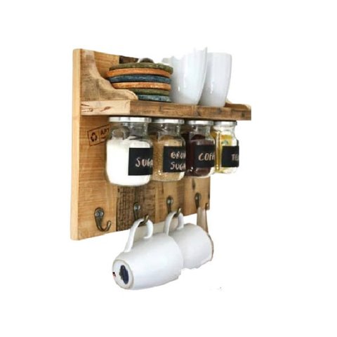 Organizador Cozinha Rústico Madeira Parede Porta Temperos Condimentos - Chimera Concepts
