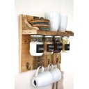 Ver imagem 2 de Organizador Cozinha Rústico Madeira Parede Porta Temperos Condimentos - Chimera Concepts