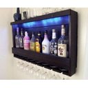 Ver imagem 5 de Barzinho Adega Parede Madeira Rústico 8 Garrafas Preto com LED Azul - Chimera Concepts