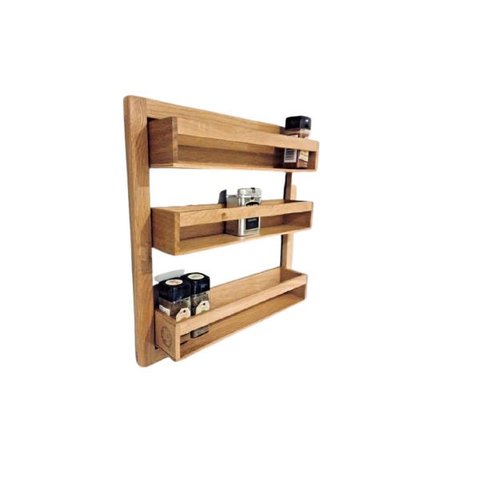 Porta Temperos Rústico de Madeira Verniz ou Preto - Chimera Concepts