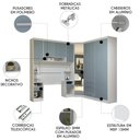 Ver imagem 2 de Guarda Roupa Solteiro Modulado Cp01 Taiga Branco/grey L01 - Mpozenato