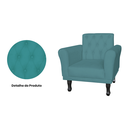 Ver imagem 3 de Jogo 2 Poltronas Decorativas Para Sala de Espera Classic Suede Azul Turquesa - LM DECOR