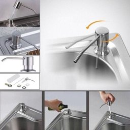 Dispenser Dosador Sabão Embutir Pia Detergente Sabonete Liquido Escovado Cozinha Banheiro - 9