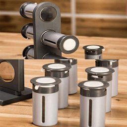 Porta Temperos Magnetico Condimentos 6 Peças Cozinha Casa Restaurante Ima Suporte Geladeira - 6