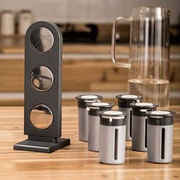 Porta Temperos Magnetico Condimentos 6 Peças Cozinha Casa Restaurante Ima Suporte Geladeira - 4