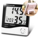 Ver imagem 1 de Termo Higrometro Relógio Medidor de Temperatura Digital Humidade de Mesa (56192/1928)